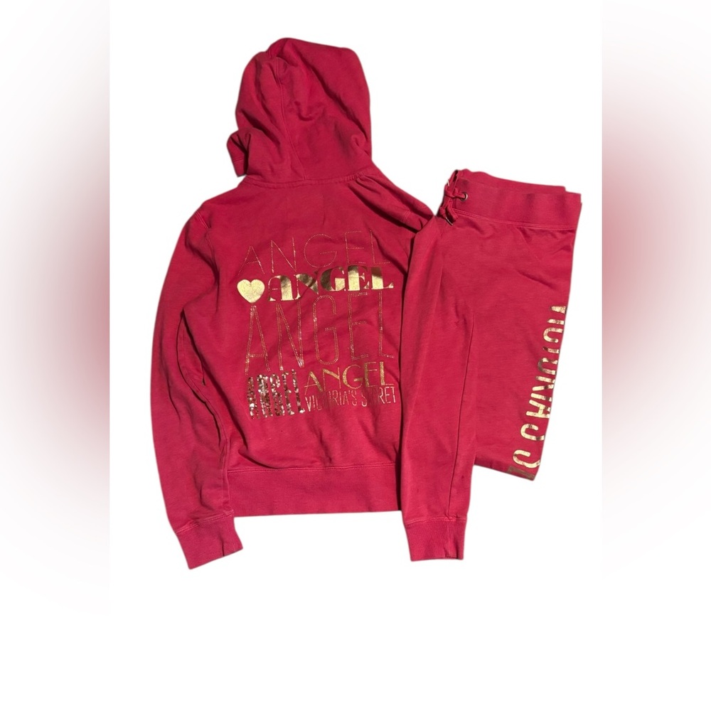Victoria’s Secret PINK ANGEL Vintage Y2K Bling Tracksuit Set Large Rare Velour